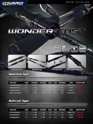 WONDER CAST GTPRO SPINNING/BC FISHING ROD